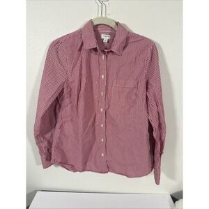 j crew Women's‎ Button Front Red Stripe M Z1